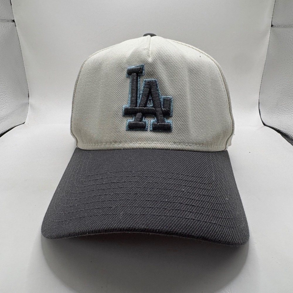 LOS ANGELES DODGERS New Era 9FORTY Hat Mens OSFM Cream Grey Snapback 50th Patch
